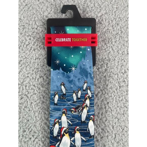 Celebrate Together Tie Mens One Size Christmas Penguin Santa Clause Kohls NWT - Picture 3 of 8